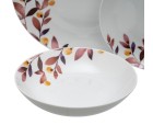 Vajilla Blanco Multicolor Porcelana Hojas 1 cm 37 x 23 x 30 cm 18 Piezas