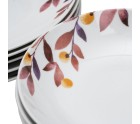 Vajilla Blanco Multicolor Porcelana Hojas 1 cm 37 x 23 x 30 cm 18 Piezas