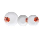 Tableware White Multicolour Porcelain Poppy 1 cm 37 x 23 x 30 cm 18 Pieces