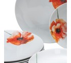 Vajilla Blanco Multicolor Porcelana Amapola 1 cm 37 x 23 x 30 cm 18 Piezas