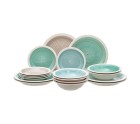 Vajilla Azul Verde Gres 1 cm 37 x 23 x 30 cm 18 Piezas