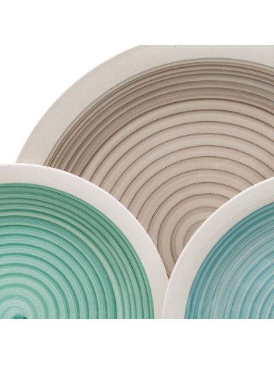 Vajilla Azul Verde Gres 1 cm 37 x 23 x 30 cm 18 Piezas