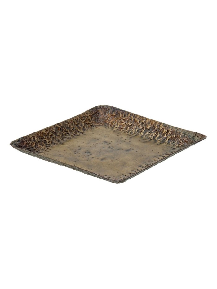 Snack tray 24,5 x 24,5 x 2 cm Aluminium Bronze