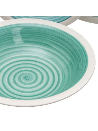 Tableware Blue Green Stoneware 1 cm 37 x 23 x 30 cm 18 Pieces
