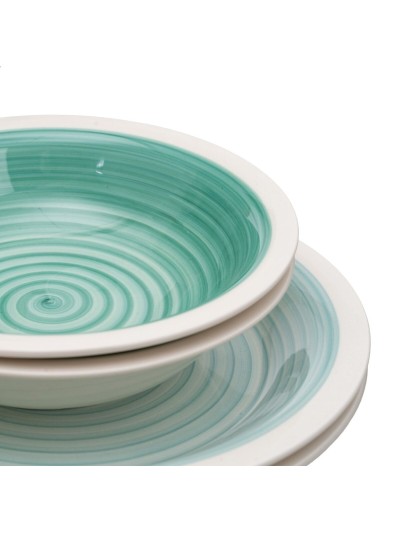 Tableware Blue Green Stoneware 1 cm 37 x 23 x 30 cm 18 Pieces