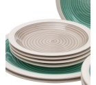Assiettes Bleu Vert Grès 1 cm 37 x 23 x 30 cm 18 Pièces