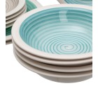 Vajilla Azul Verde Gres 1 cm 37 x 23 x 30 cm 18 Piezas
