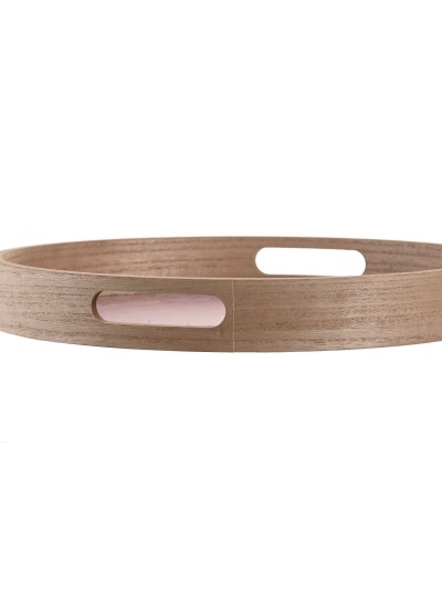 Bandeja de Aperitivos DKD Home Decor Scandi Rosa Blanco 35 x 35 x 5 cm Madera MDF (3 Unidades)