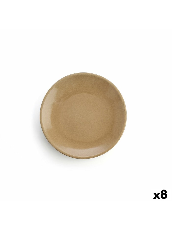 Flat plate Anaflor Vulcano Meat Baked clay Beige Ø 29 cm (8 Units)