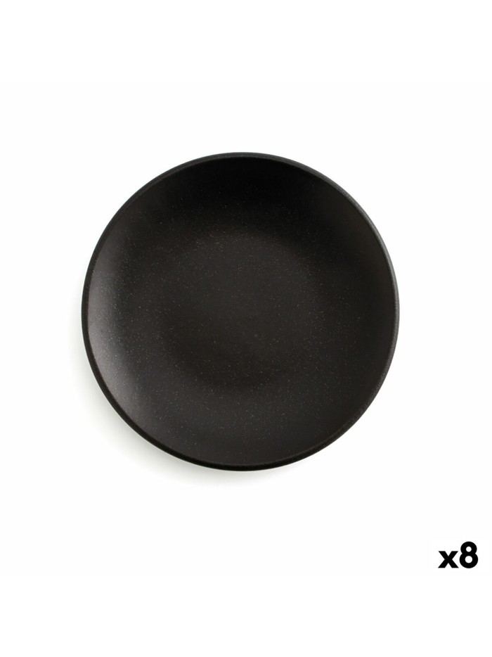 Flat Plate Anaflor Barro Anaflor Black Baked clay Ø 29 cm Meat (8 Units)