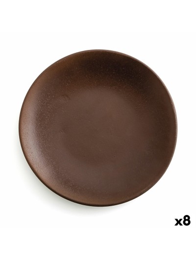 Assiette plate Anaflor Barro Anaflor Marron Faïence Viande (8 Unités)