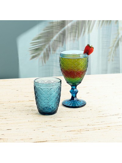Vaso Bidasoa Blue Moon Azul Vidrio 240 ml (6 Unidades)