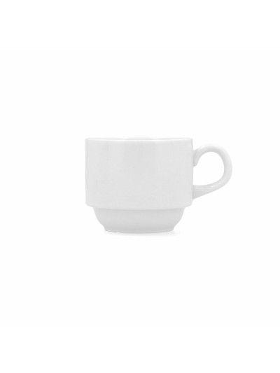 Cup Bidasoa Glacial Coffee Ceramic White 180 ml (6 Units)