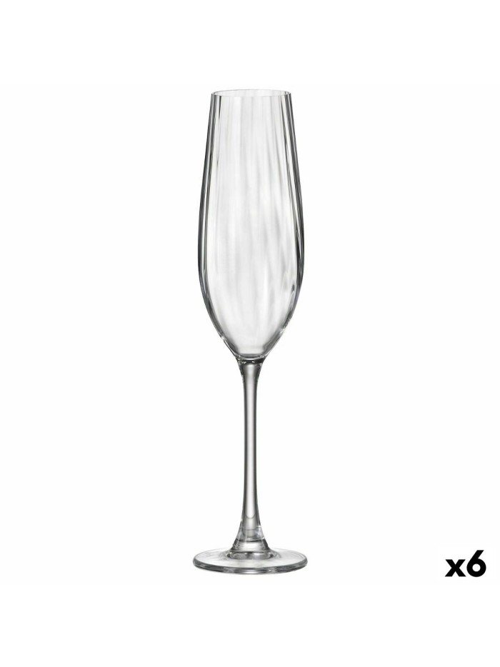 Champagne glass Bohemia Crystal Optic Transparent Glass 260 ml (6 Units)