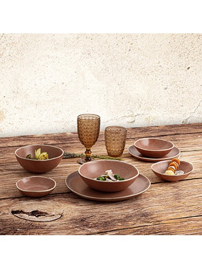 Bowl Bidasoa Gio 15 x 4 cm Ceramic Brown (6 Units)