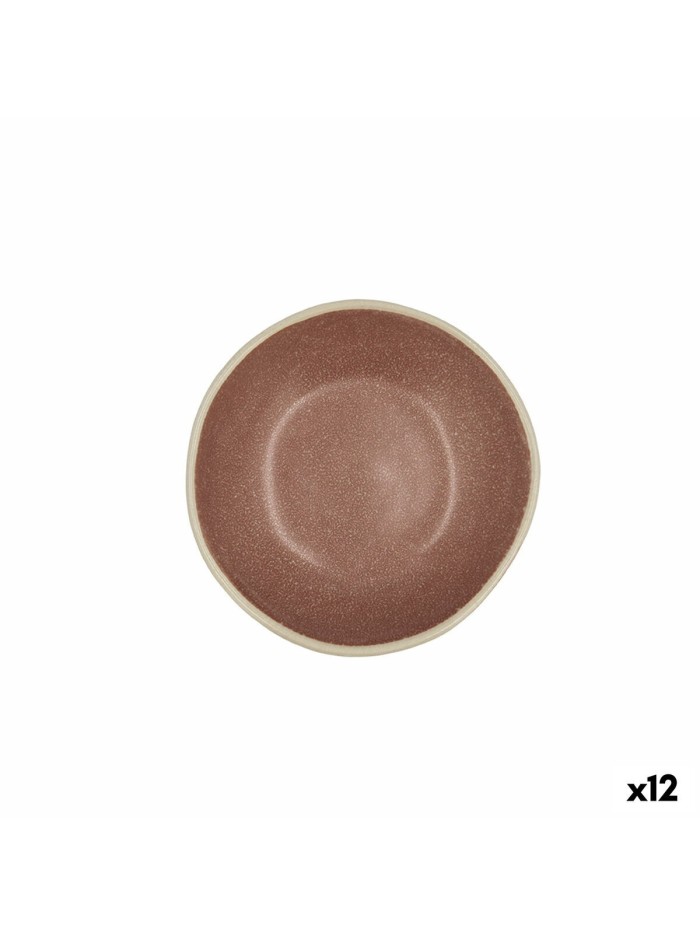 Bol Bidasoa Gio Cerámica Marrón 12 x 3 cm (12 Unidades)