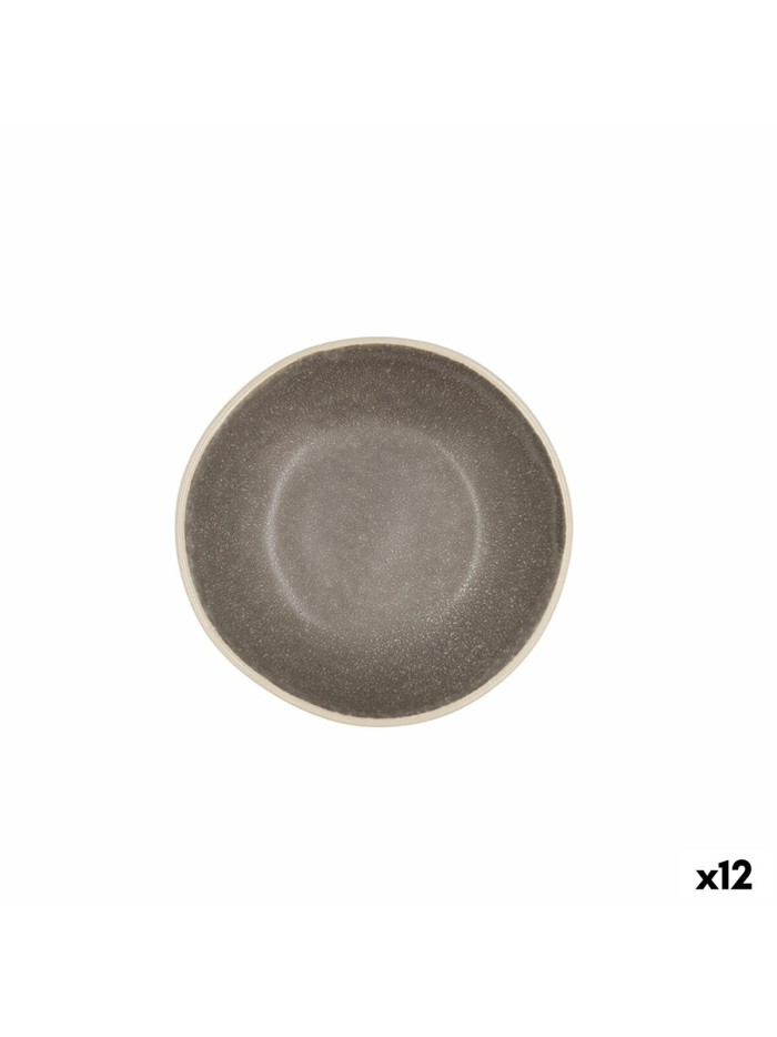 Bol Bidasoa Gio Céramique Gris 12 x 3 cm (12 Unités)