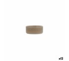 Bowl Ariane Porous Ceramic Beige 12 cm (12 Units)