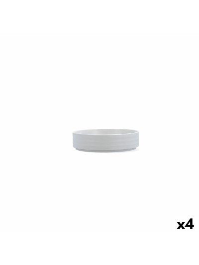 Bol Ariane Artisan Ø 14 cm Cerámica Blanco (4 Unidades)