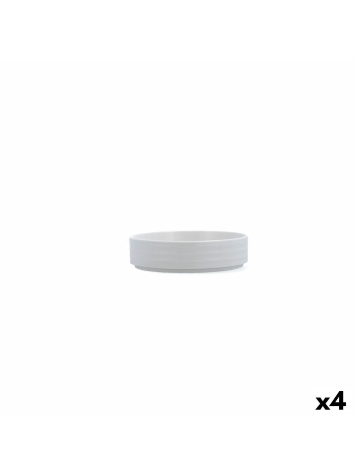 Bol Ariane Artisan Ø 14 cm Cerámica Blanco (4 Unidades)