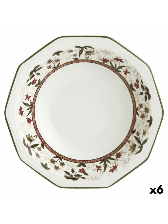 Assiette creuse Queen´s By Churchill Assam Floral Céramique Vaisselle Ø 20,5 cm (6 Unités)