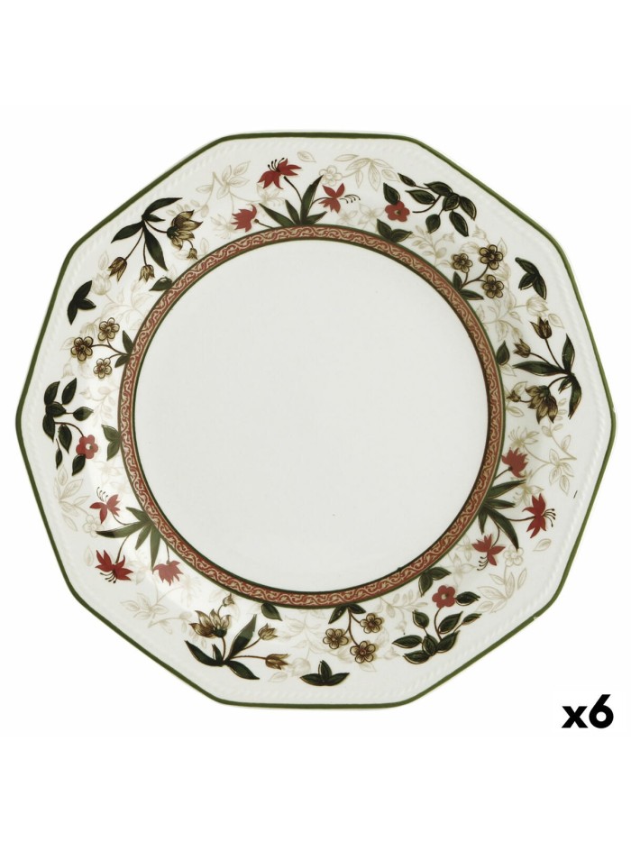 Plato Llano Queen´s By Churchill Assam Floral Cerámica Loza Ø 27 cm (6 Unidades)