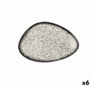 Flat plate Ariane Rock Triangular Ceramic Black Ø 29 cm (6 Units)