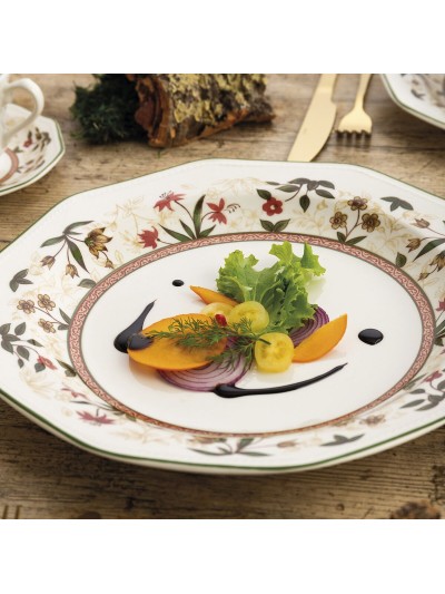 Flat Plate Queen´s By Churchill Assam Floral Ceramic China crockery Ø 27 cm (6 Units)
