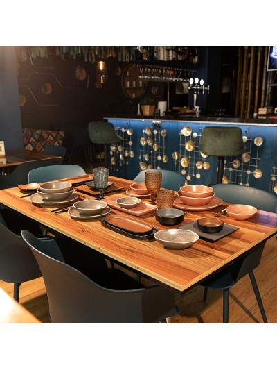 Flat plate Bidasoa Gio Occasional Ceramic Brown 26,5 cm (4 Units)