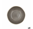 Plato Hondo Bidasoa Gio Cerámica Gris 19 cm (6 Unidades)
