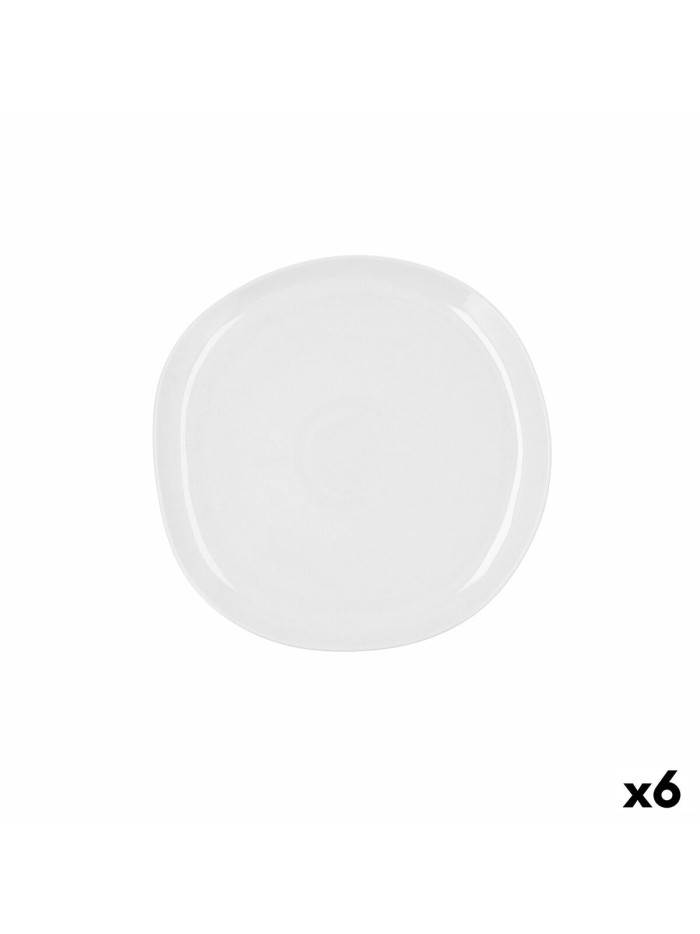Flat plate Ariane Earth Ceramic White Ø 27 cm (6 Units)
