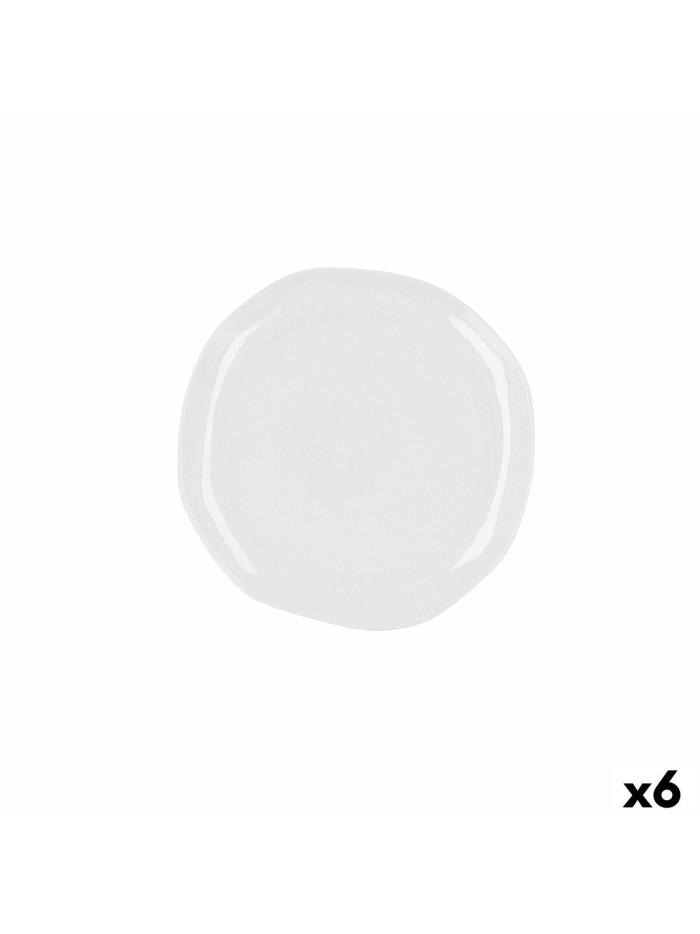 Flat plate Ariane Earth Ceramic White 25 cm (6 Units)