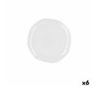 Plato Llano Ariane Earth Cerámica Blanco 25 cm (6 Unidades)
