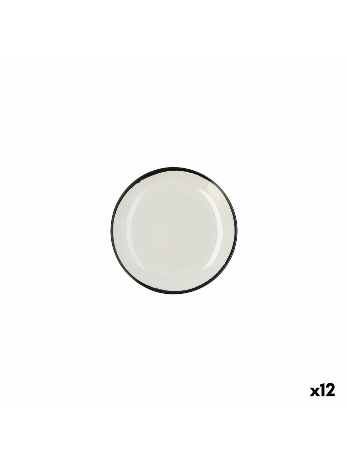 Flat plate Ariane Vital Filo Ceramic White Ø 18 cm (12 Units)