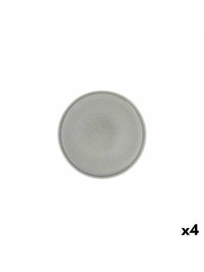Plato Llano Ariane Porous Cerámica Verde Ø 21 cm (4 Unidades)