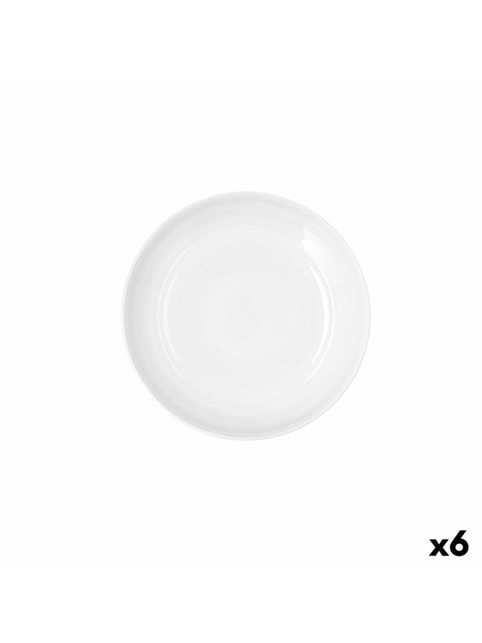 Deep Plate Ariane Artisan Ceramic White 25 cm (6 Units)