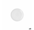 Flat plate Ariane Artisan Ceramic White Ø 21 cm (12 Units)