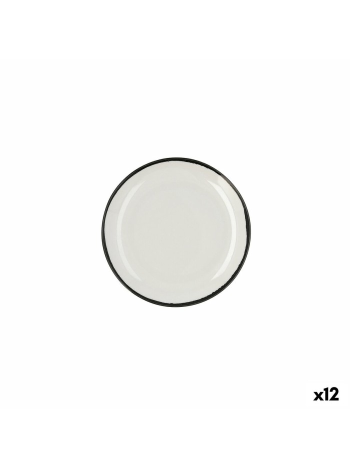 Flat Plate Ariane Vital Filo White Ceramic Ø 21 cm (12 Units)