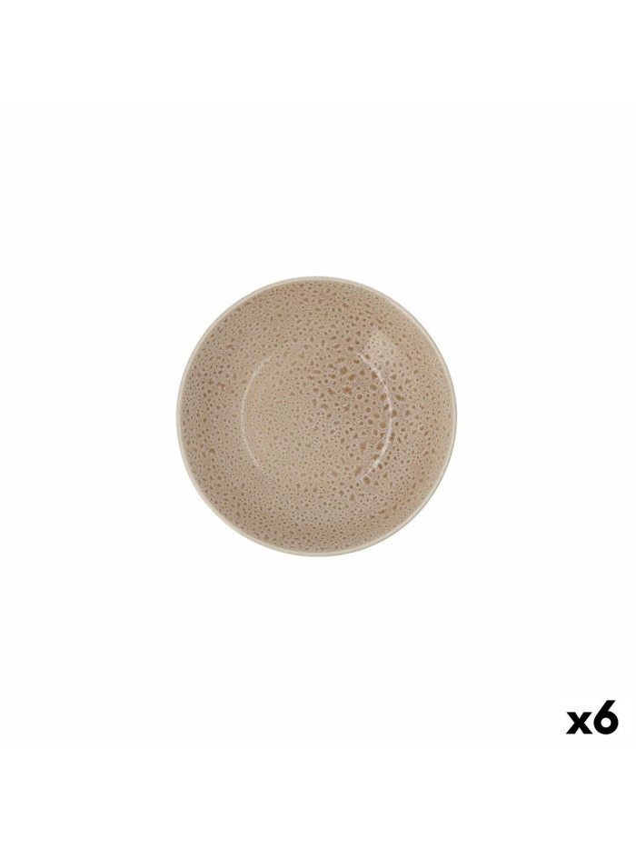 Deep Plate Ariane Porous Ceramic Beige Ø 21 cm (6 Units)