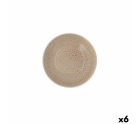 Deep Plate Ariane Porous Ceramic Beige Ø 21 cm (6 Units)