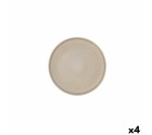 Plato Llano Ariane Porous Cerámica Beige Ø 21 cm (4 Unidades)
