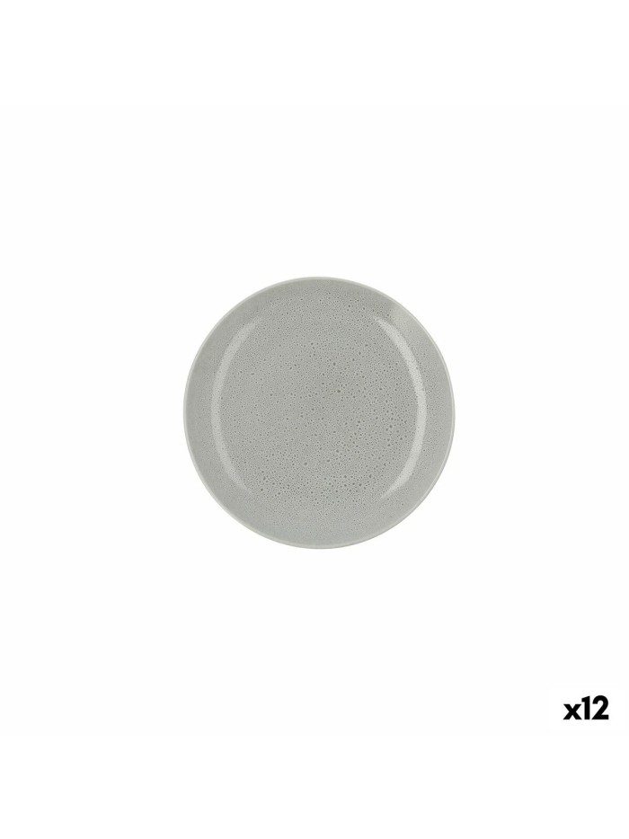 Plato Llano Ariane Porous Cerámica Verde Ø 21 cm (12 Unidades)