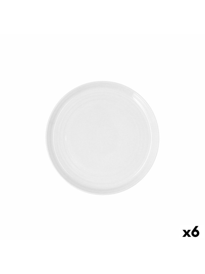 Plato Llano Ariane Artisan Cerámica Blanco Ø 27 cm (6 Unidades)