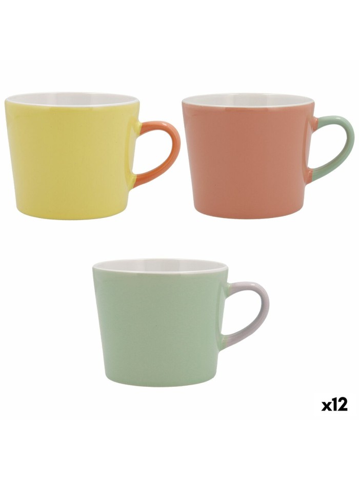 Cup Quid Vitamina Ceramic Bicoloured 350 ml (12 Units)