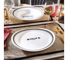 Flat Plate Luminarc Friends Time Bistr White/Black Glass Ø 30 cm Meat (12 Units)