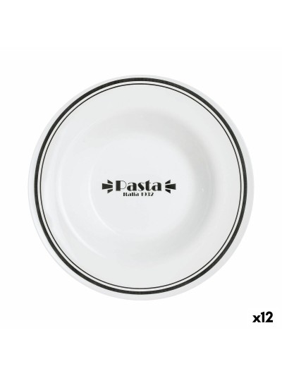 Plato para Pasta Luminarc Friends Time Bistro Blanco/Negro Vidrio 28,5 cm (12 Unidades)