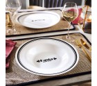 Assiette à pâtes Luminarc Friends Time Bistro Blanc/Noir verre 28,5 cm (12 Unités)