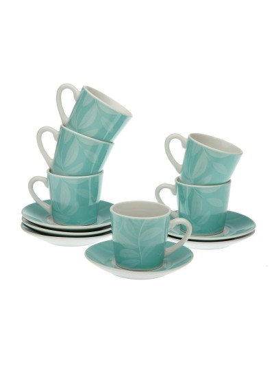Jeu de 6 tasses avec plat Versa Elnora Porcelaine