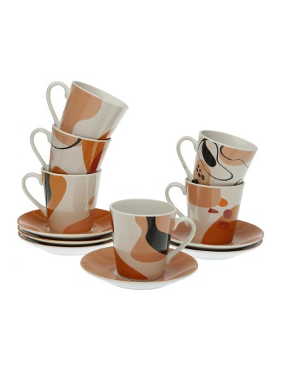 Jeu de 6 tasses avec plat Versa Katrien Porcelaine