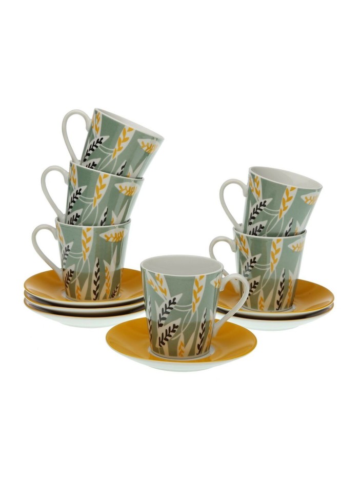 Set of 6 Cups with Plate Versa Elora Porcelain